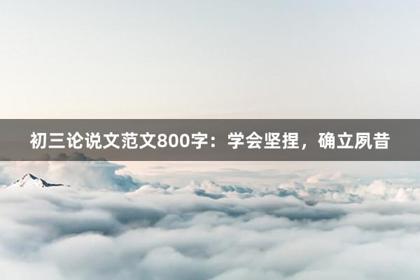 初三论说文范文800字:学会坚捏,确立夙昔